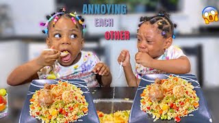 SHRIMP FRIED RICE AND CHICKEN \/ SASHA WON’T STOP ANNOYING ASHER *MUST WATCH!!