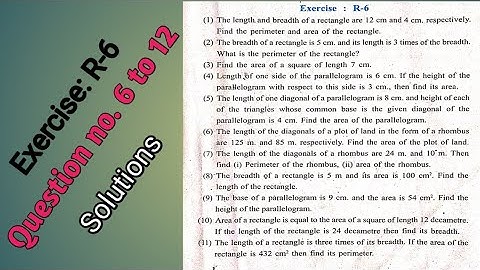 Seba Class 10 Maths  Revision Exercise R-6 question no 6 to 12 Solution | Exercise R-6 for class 10