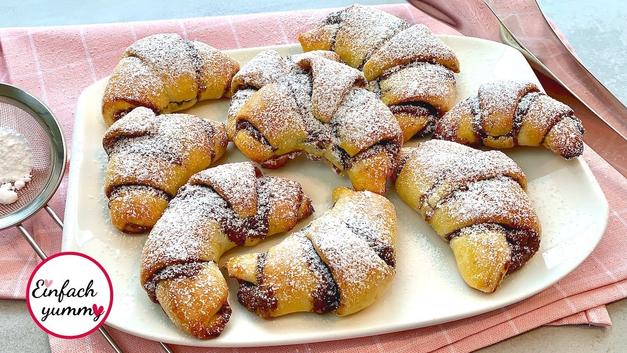 Turboschnelle Schoko Hörnchen 🍫🥐  ohne Gehzeit  Thermomix® TM5/TM6