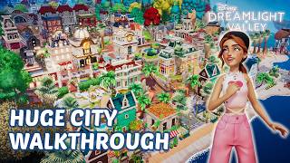 MASSIVE CITY ACROSS THREE BIOMES WALKTHROUGH 🏙️ | 🚃 Disney Dreamlight Valley