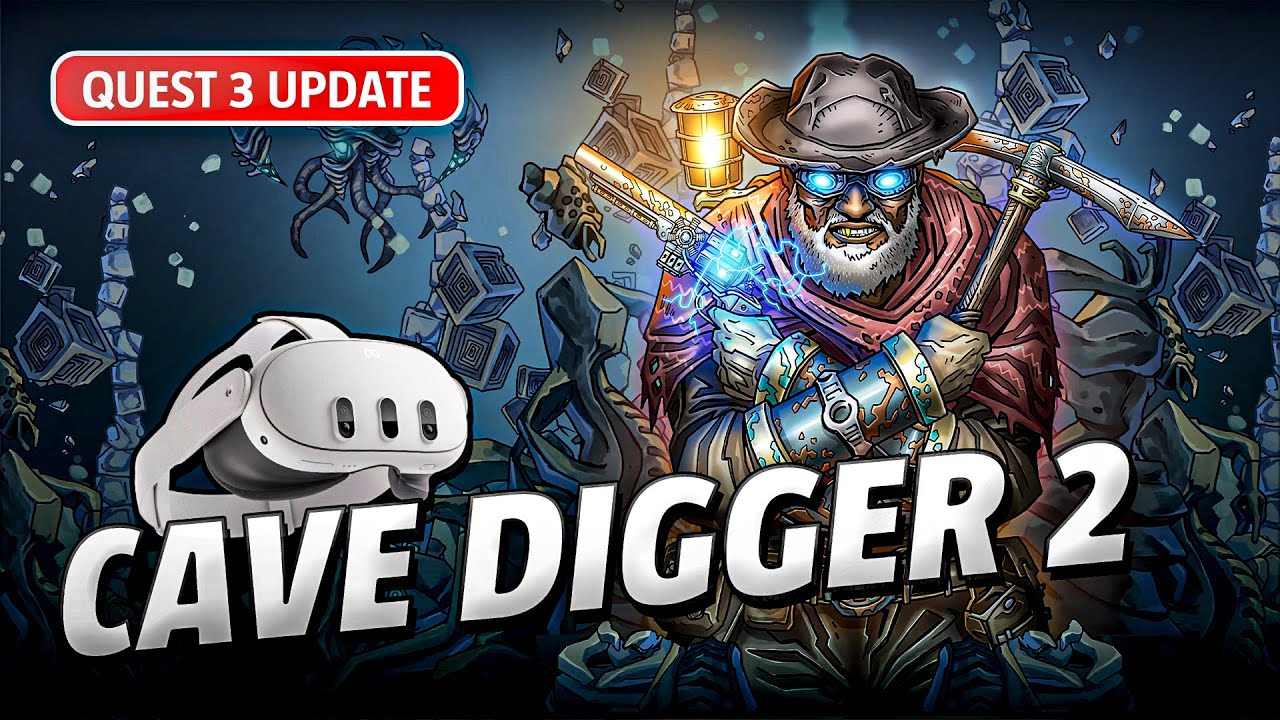 Cave Digger 2: Dig Harder - Meta Quest 3 Update Gameplay | First Minutes [No Commentary]