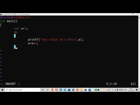 do While loop program in C language in Ubuntu Terminal