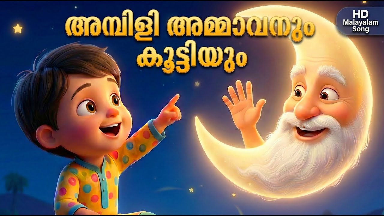 അമ്പിളിയമ്മാവാ 🌙 | HD Malayalam Kids Song | Bedtime Song