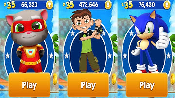 Sonic Dash vs Ben 10 Up To Speed vs Talking Tom Hero Dash Android Gameplay