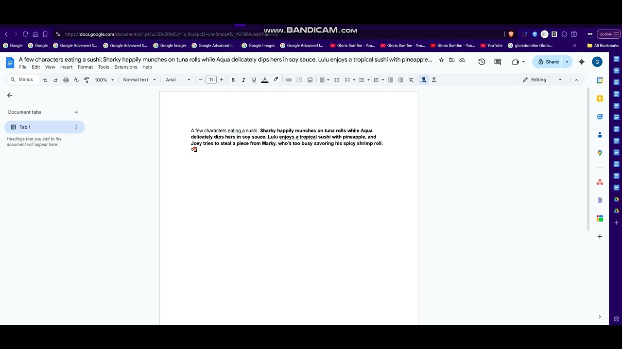 A few characters eating a sushi