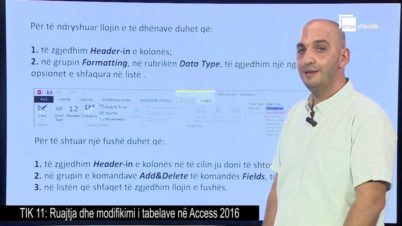 Ruajtja dhe modifikimi i tabelave në Access 2016 | TIK 11