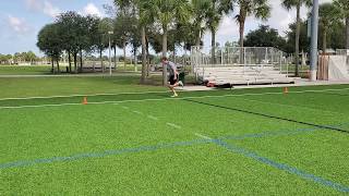 10 Yard Sprint - 2 Point Staggered Stance