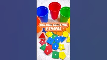 Colour Sorting and Shapes for Toddlers | Three Year Old Learning Videos #shorts