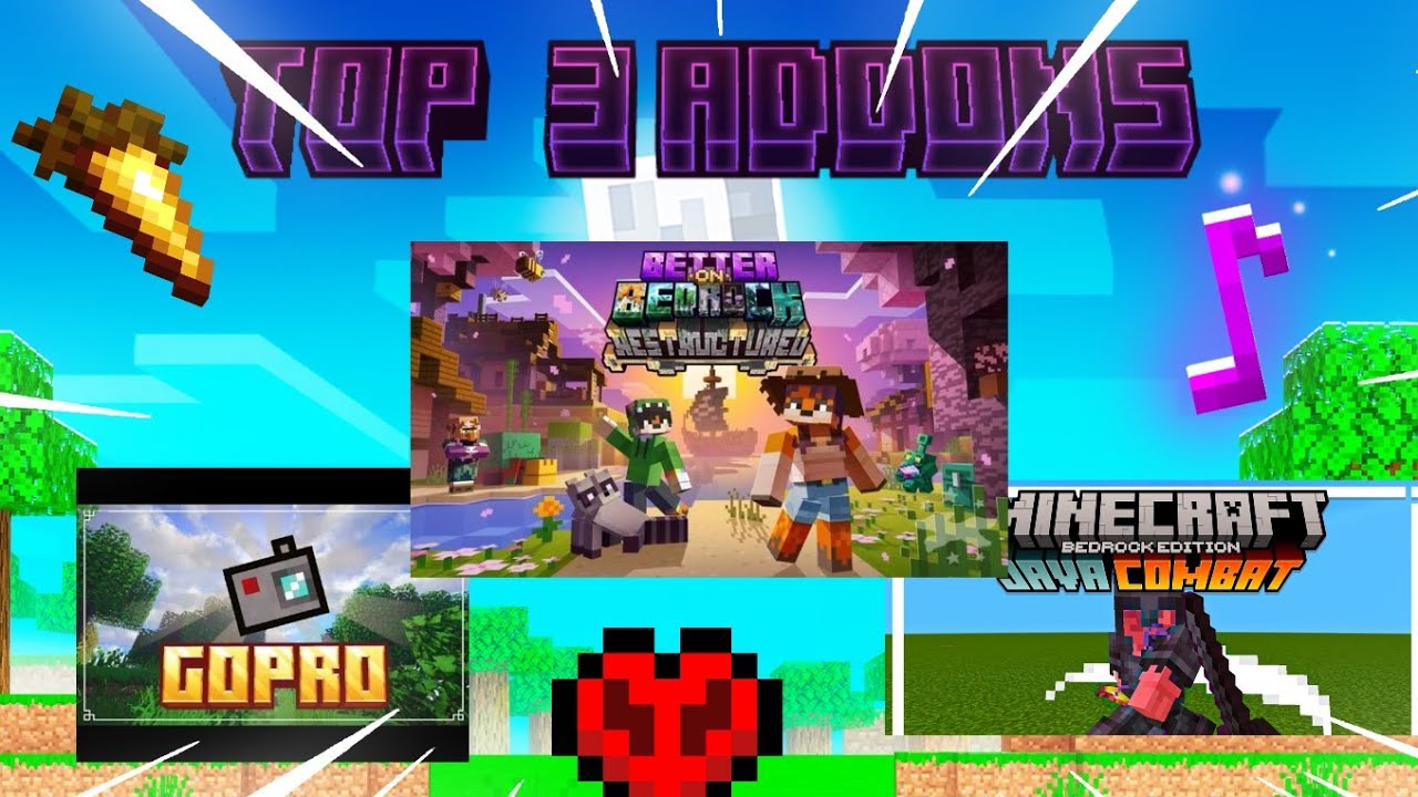 Top 3 addons para minecraft bedrock 1.21.130 - YouTube