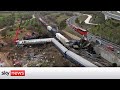 Greece train crash: Drone footage reveals aftermath of 