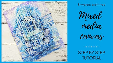 Step by step Tutorial for Mixed Media Canvas / sea theme canvas / Easy mixed media canvas