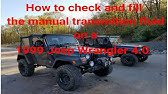 02 TJ Wrangler manual transmission fluid change - YouTube