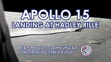 APOLLO 15 Landing at Hadley Rille (1971/7/30) - Real Speed, AI Interpolation, HD, Stereo