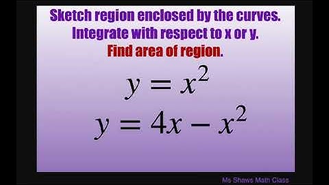 Sketch region enclosed by curves y = x^2 and y = 4x -x^2. Find area of region
