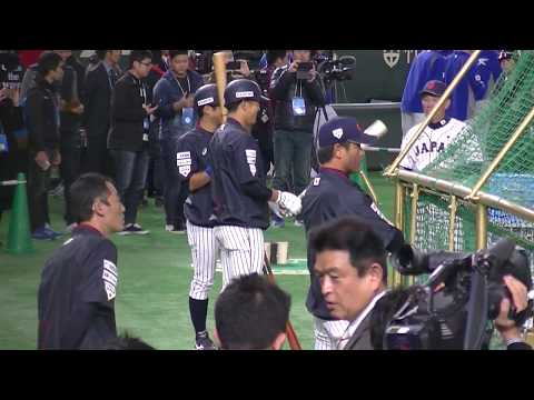 アジアプロ野球CSに行ってみた！／【決勝】桑原の打撃練習からのバント練習／2017.11.19　予選１位日本×予選２位韓国　うそにゃん　東京ドーム