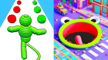 Rope Man Run VS Hole io – The Strangest Course Destruction Battle | Max Level Gameplay (Android iOS)