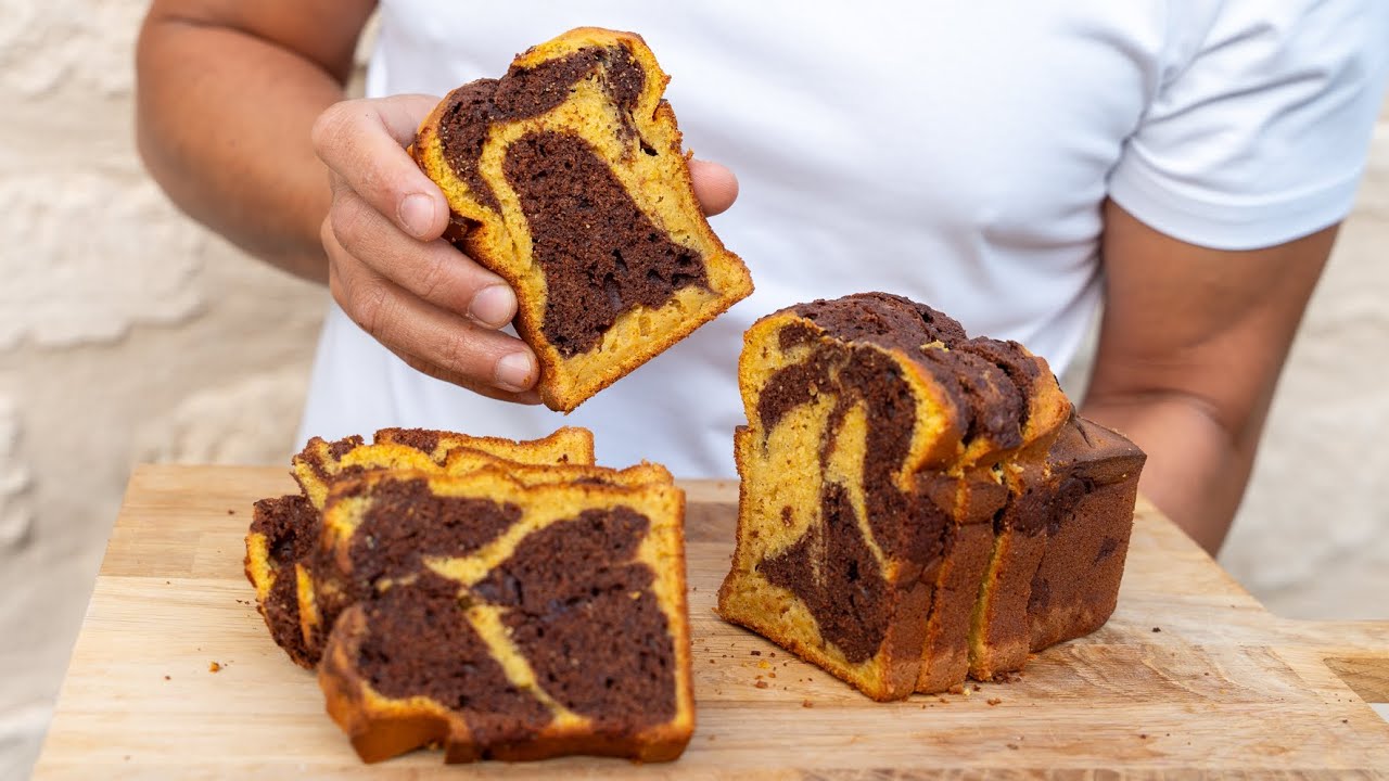 Cake Marbré d’automne potimarron et chocolat trop stylé – moelleux, fondant et ultra simple !