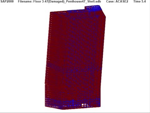 Figure 4.20 Hypothetical Simultaneous Failure of All Core Columns  — UAF WTC 7 Draft Report