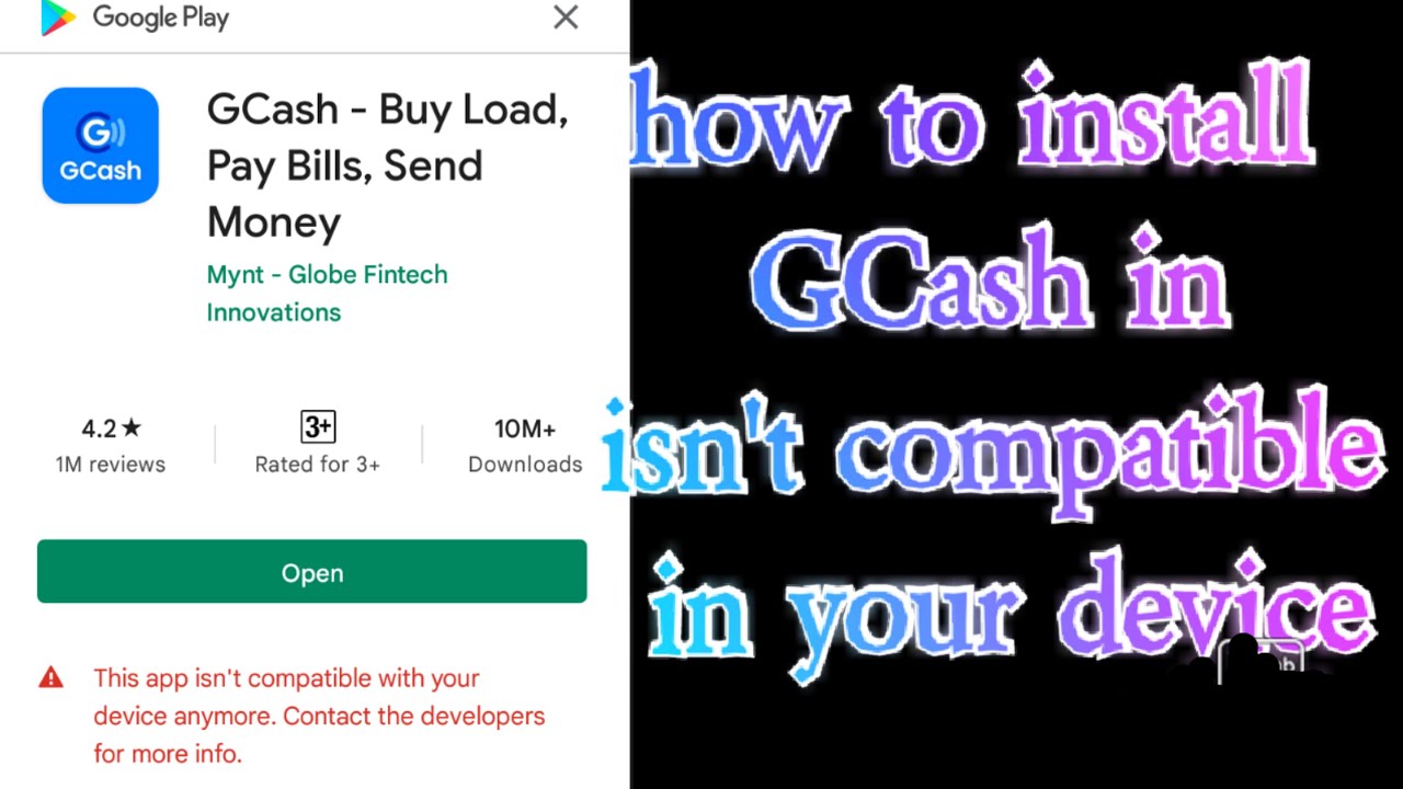 HOW TO FIX GCASH APP IN ISN'T COMPATIBLE IN YOUR DEVICE YouTube