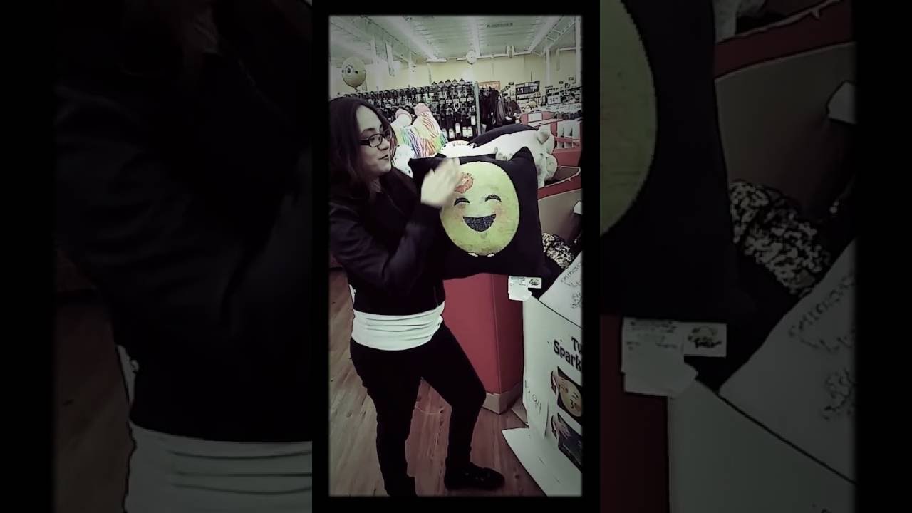 Awesome emoji pillow display