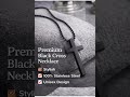 MARDI Black Cross Pendant Necklace, Stainless Steel, Unisex Fashion Jewellery for Men & Women