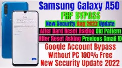 Samsung Galaxy A50 [SM-A505f] Frp Bypass Unlock Google Account Gmail Account Without Computer 100%