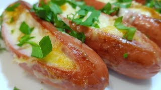 Фантастическая ЗАКУСКА из СОСИСОК С СЫРОМ И ЧЕСНОКОМ НА СКОРУЮ РУКУ