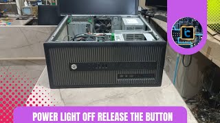 Hp ProDesk 800 G1 power button push light on before off light release the button - no display