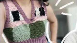 ڤيست كروشيه سهل Easy  crochet  sweater vest الجزأ الثاني