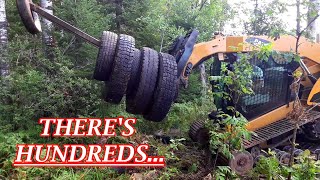 Abandoned Racetrack Part 7 - Extremely Satisfying! 50 Years Of Dumped Tires Picked, Drifting & More!