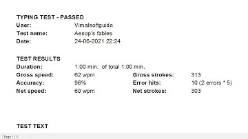 Typing Test -60 WPM -Aesop Fables | #typing_speed