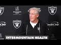 Raiders coach Pete Carroll speaks to media