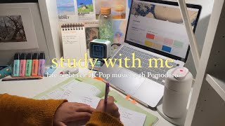 2.5 HOUR STUDY WITH ME at night | Pomodoro session, K-pop music, studying for Korean TOPIK screenshot 3