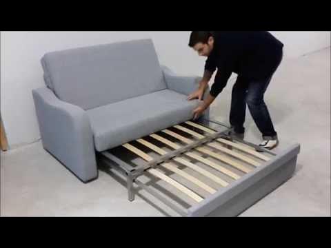 Sofá cama 2 plazas, pequeños espacios - YouTube
