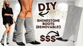DIY Rhinestone Boots!! (Removable + No-Sew)  ✨ Plus a Sexy BONUS Top!