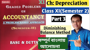 #3 Depreciation Under Diminishing Balance Method From Basu Dutta//wbchse Class XI Sem 2 Accounts