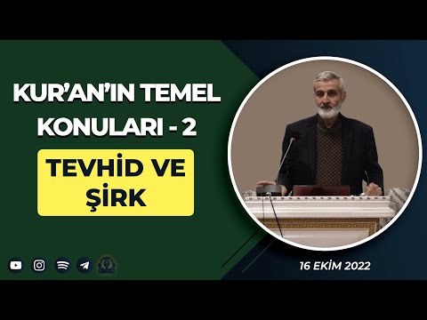 KUR'AN'IN TEMEL KONULARI-2: TEVHİD ve ŞİRK (16 Ekim 2022)