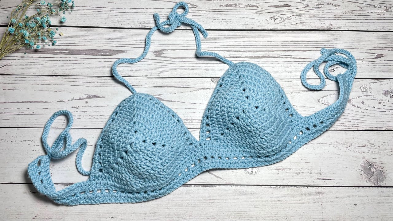 Beginner crochet bra cup tutorial #crochetersoftiktok #crochettutoria, crochet  cup tutorial