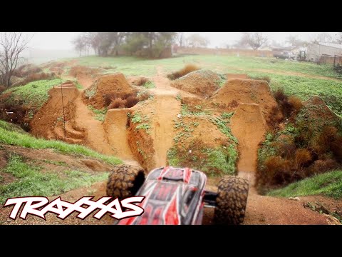 Aerial R/C Assault Part 2 - Traxxas E-Revo Dirt Jumping Session