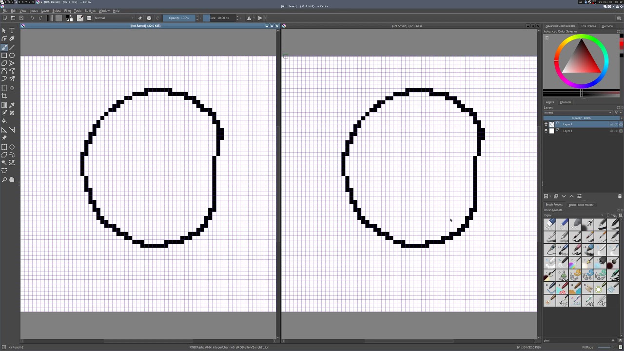 Krita Pixel Art : Btw it happens with any brush.