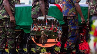 GENERAL FRANCIS OGOLA CASKET ARRIVES FOR FINAL SERVICE AT ULINZI SPORTS COMPLEX |REST IN PEACE OGOLA