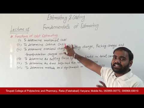 Estimating & Costing; Fundamentals of Estimating, Lecture 01 HD - YouTube