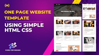 One page website template simple HTML CSS | step by step | code for design | Hindi/Urdu