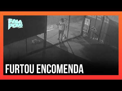 Homem é flagrado furtando encomenda dentro de garagem no bairro Nossa Senhora das Graças