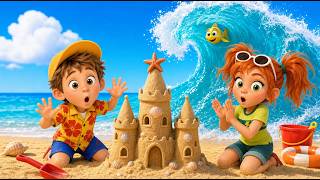 Let's Go, Let's Go to the Beach! 🏖️ Sand Castles, Kites & Waves | Kids Funny Songs
