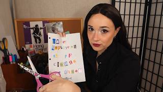 ASMR Protective Co-Worker Makes Ransom Note ⛈️ Thunderstorm ⛈️