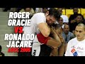 Roger gracie submits ronaldo jacare souza adcc 2005 absolute finals  with standing rear naked choke