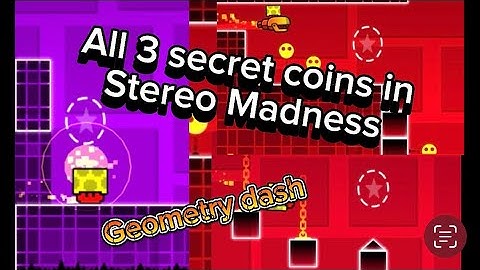 All 3 secret coins in Stereo Madness Geometry Dash! (Tutorial)