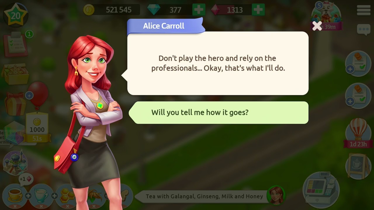 My cafe Alice Carroll Level 20 Hypnosis 2021 updated version