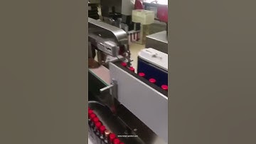 Brandy bottle square glass bottle double sides labeling machine automatic label applicator video